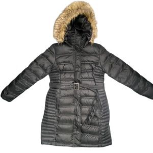 Brooks Brothers Down 346  Belted Puffer Parka Jacket Black L